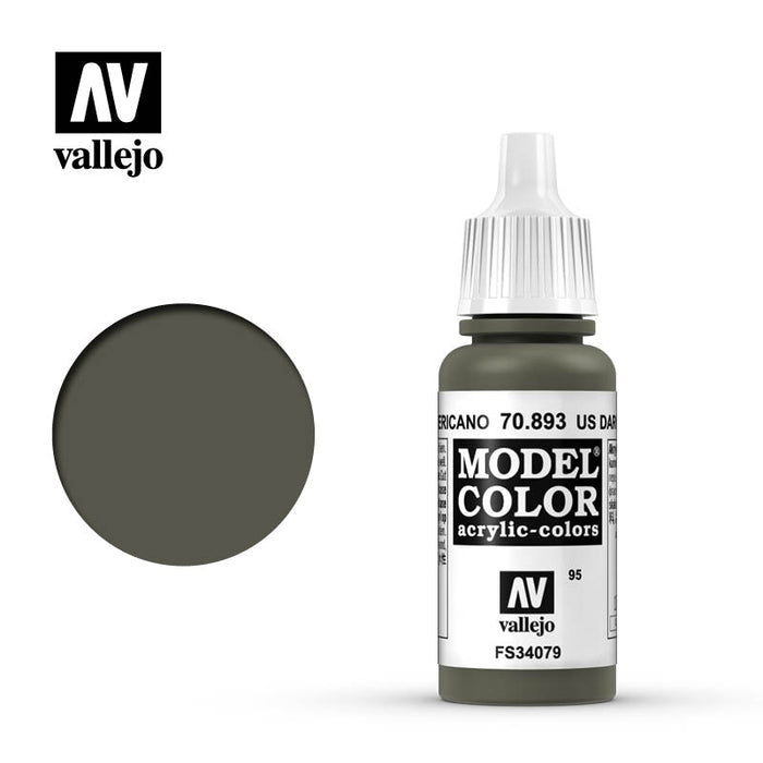 Vallejo Model Color 70.893 US Dark Green acrylic paint bottle