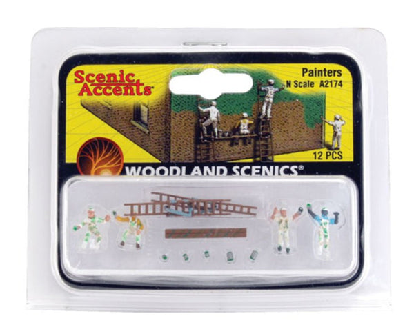 Woodland Scenics A2174 actual N scale painters 12-piece retail package
