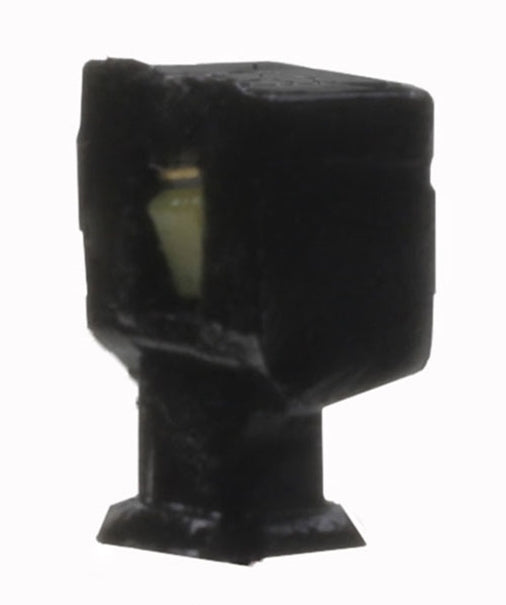 Atlas 70000199 N scale black wall-mount square light with warm-white LED, individual light from the three-pack