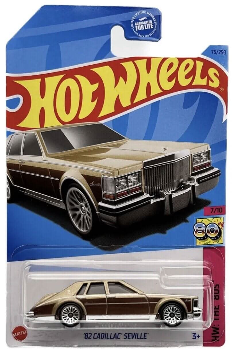 Collectable Carded Hot Wheels 2023 - 1982 Cadillac Seville - Gold Woodgrain