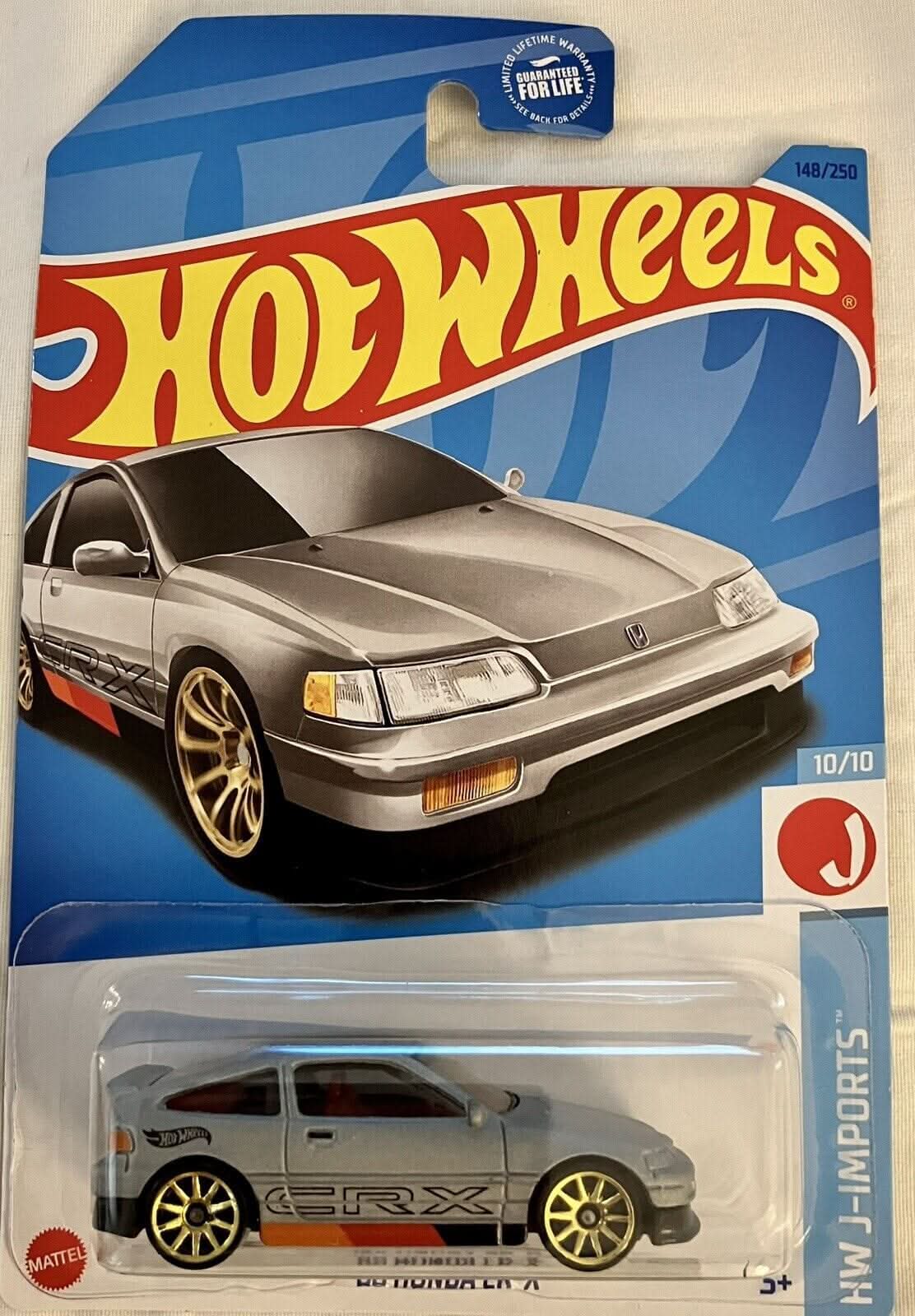 Collectable Carded Hot Wheels 2023 - 1988 Honda CR-X - Satin Silver, Orange and Black