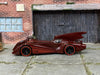 Custom Hot Wheels - Batman Batmobile - Burgundy - Black Mag Wheels - Redline Rubber Tires