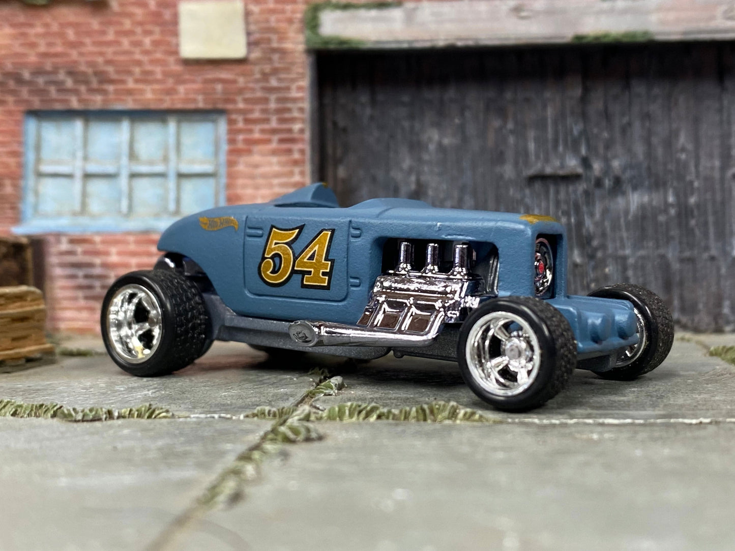 Custom Hot Wheels - Max Steel - Blue Gray - Chrome American Racing Wheels - Rubber Tires