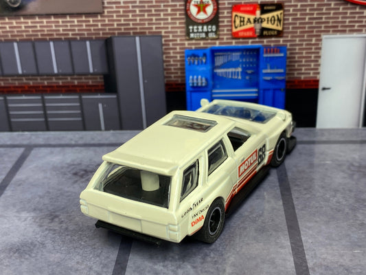 Custom Hot Wheels - Nissan Maxima Drift Car - White, Red and Black - Black and Chrome Track Wheels - Rubber Tires