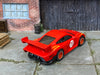 Custom Hot Wheels - Porsche 935 - Custom Satin Clearcoat Over Red and Yellow - Red and Chrome Race Wheels - Rubber Tires