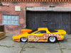 Custom Hot Wheels - Pro Stock Pontiac Firebird - Yellow KABOOM - White Mag Wheels - Hoosier Drag Slicks