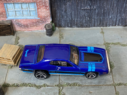 Loose Hot Wheels - 1971 Plymouth GTX - Blue and Black