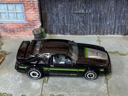 Loose Hot Wheels - 1984 Ford Mustang SVO - Black, Silver and Green