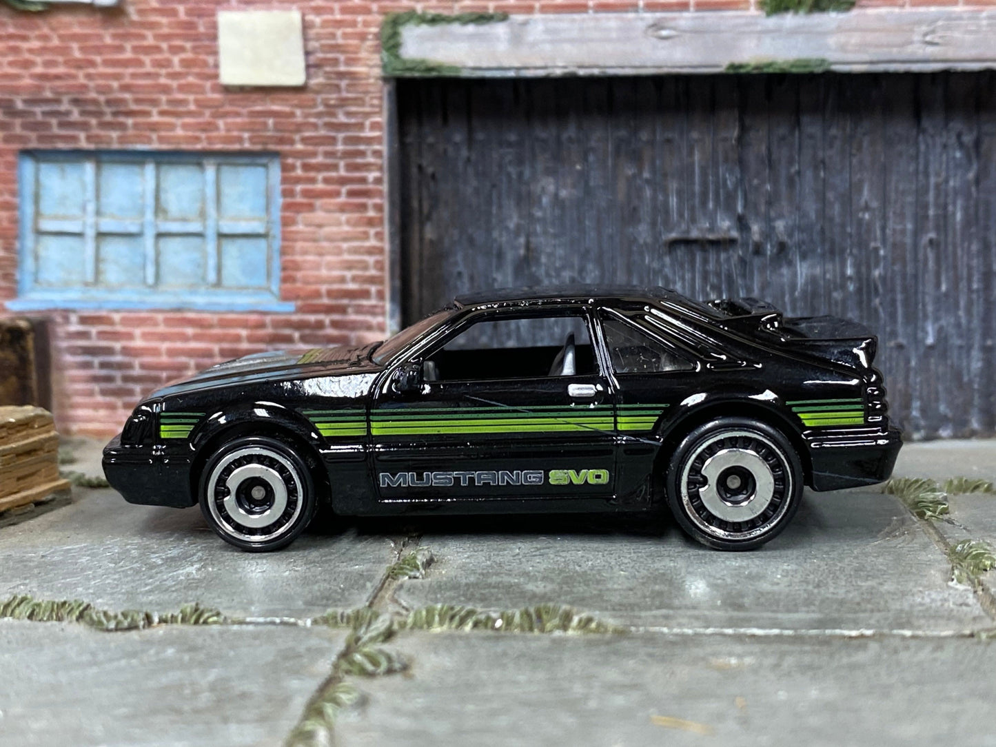 Loose Hot Wheels - 1984 Ford Mustang SVO - Black, Silver and Green