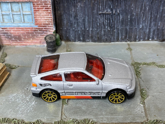 Loose Hot Wheels - 1988 Honda CRX - Primer Gray, Red, Orange and Black