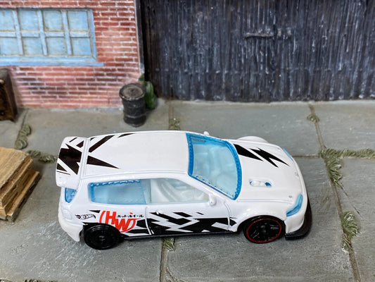 Loose Hot Wheels - Honda Civic Custom - White and Black