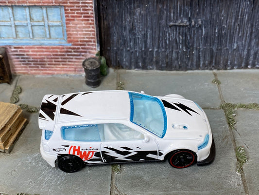 Loose Hot Wheels - Honda Civic Custom - White and Black
