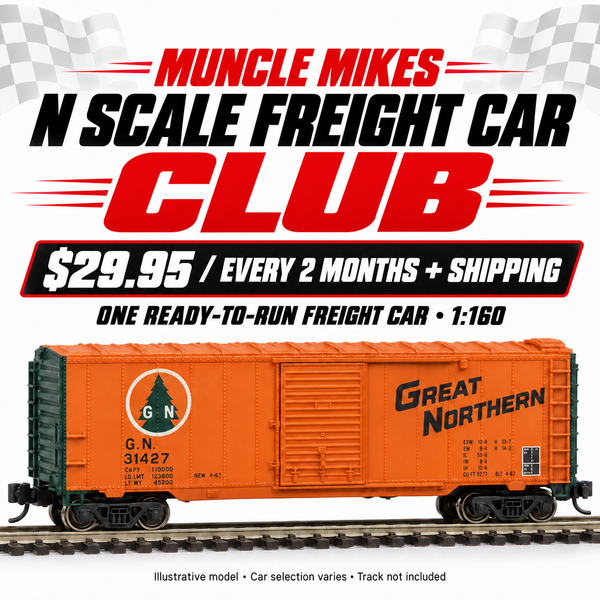 Muncle Mikes N Scale Freight Car Club — $29.95 every two months plus shipping; illustrative model, selection varies