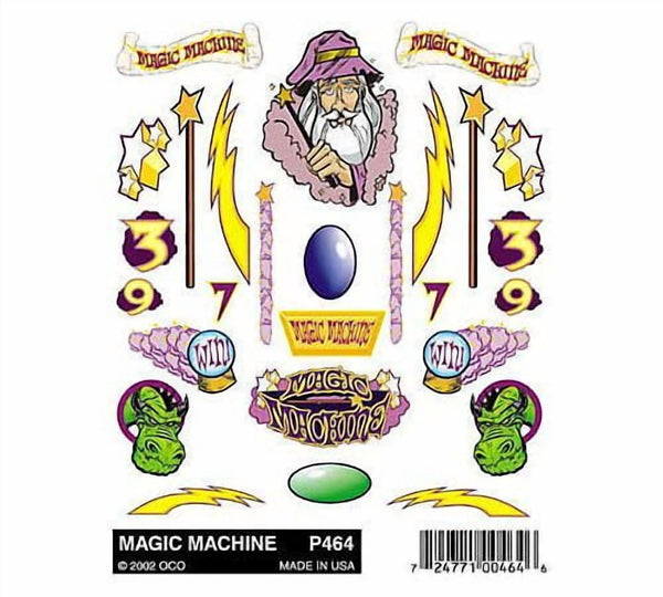 PineCar P464 Magic Machine stick-on decal sheet