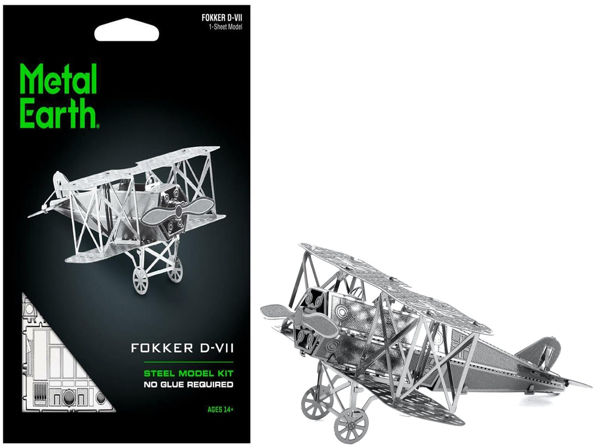 Model Kit Fokker D-VII Fighter Aircraft "Imperial German Army" (Easy Difficulty) Steel Model by Metal Earth