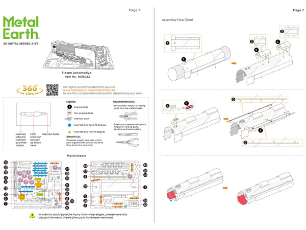 Model Kit Steam Locomotive #844 (Moderate Difficulty) Steel Model by Metal Earth image 5
