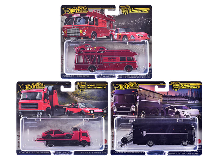 "Team Transport" 3 piece Set H 2025 "Car Culture" Series Diecast Model Cars by Hot Wheels