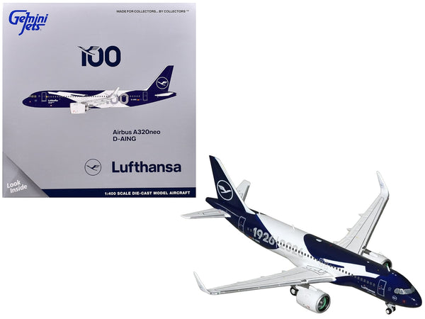 GeminiJets Lufthansa 100th Anniversary Airbus A320neo D-AING 1:400 GJDLH2413, product image 1
