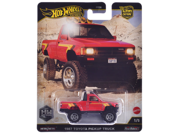 Hot Wheels 1987 Toyota pickup red stripes HW Off Road JBK73, product image 1