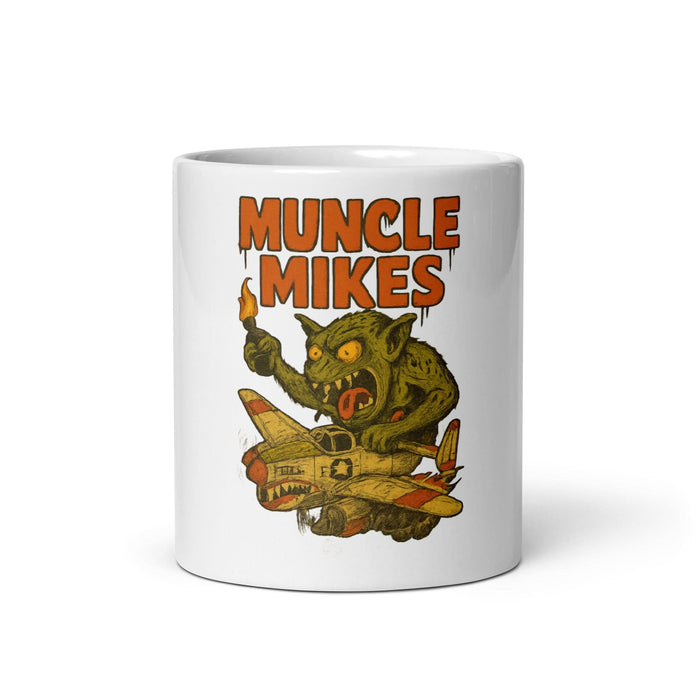 Front view of white 11 oz Monster Mugs 012 ceramic coffee mug