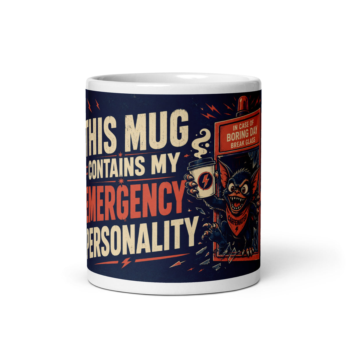 Retro Monster ceramic mug, front-view product mockup