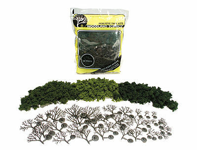 Woodland Scenics TR1101 Mixed Green Tree Kit - 0.75 to 3 in - 36 Pack - product image