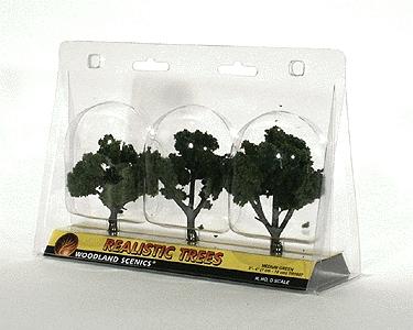 Woodland Scenics TR1507 Medium Green Trees - 3 to 4 in - 3 Pack - product image