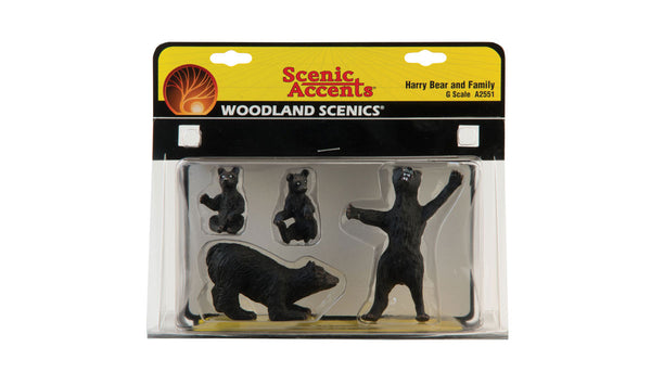 Woodland Scenics Harry Bear and Family G scale figures