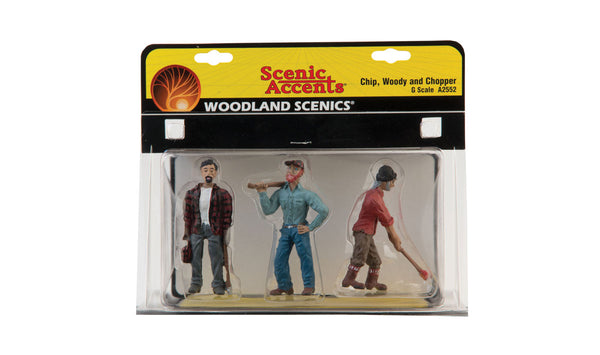 Woodland Scenics Chip Woody and Chopper G scale figures