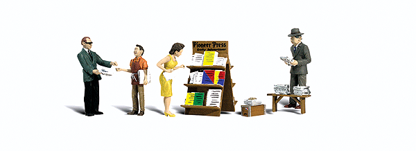 Woodland Scenics A2740 O scale Newsstand scenic figure and accessory set