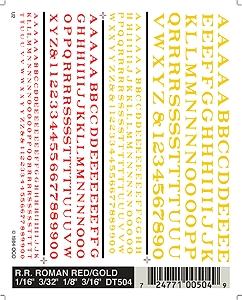 Woodland Scenics D504 Railroad Roman Red/Gold Dry Transfers - product image