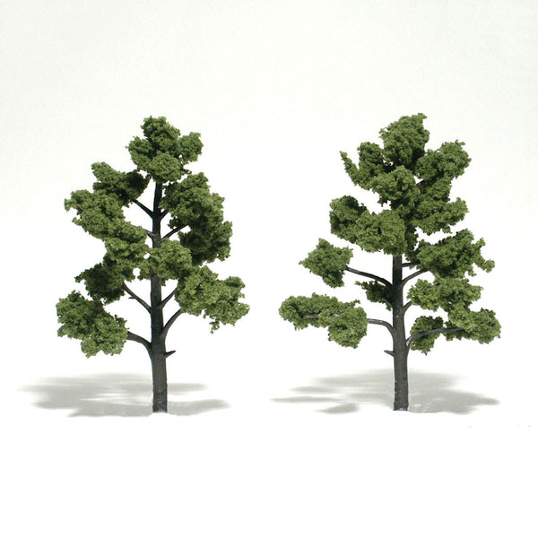 Woodland Scenics TR1512 light green model trees, 5 to 6 inches tall, two trees