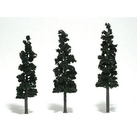 Woodland Scenics TR1562 Ready Made Conifer Green Trees, three trees