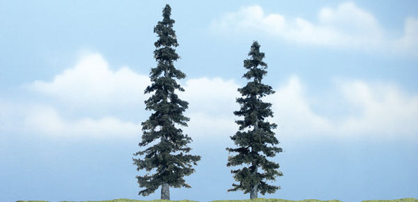 Woodland Scenics TR1621 Premium Spruce model trees, 5-inch and 4-inch two-pack