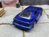 (1 of 2) 1997 Hot Wheels 1:64 scale Blue Ford Mustang Cobra, flame graphics, loose. Definitely has wear, please see pics. BARGAIN BIN!