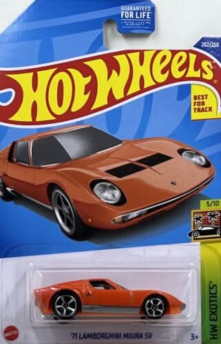 Collectable Carded Hot Wheels - 1971 Lamborghini Miura SV - Orange