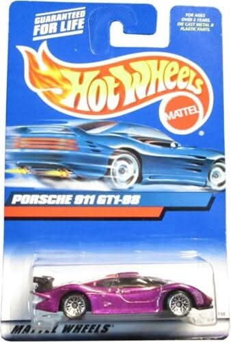 Collectable Carded Hot Wheels 2000 - Porsche 911 GT1-98 - Purple
