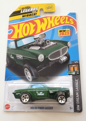 Collectable Carded Hot Wheels 2023 - Volvo P1800 Gasser Drag Car - Green