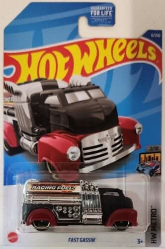 Collectable Carded Hot Wheels - Fast Gassin Racing Fuel - Satin Black and Red