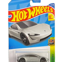 Collectable Carded Hot Wheels - Tesla Roadster - Silver