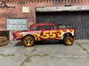 Custom Hot Wheels 1955 Chevy Gasser Drag Car In Red With Flames With Gold 5 Spoke Race Wheels With Redline Rubber Tires