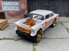 Custom Hot Wheels - 1955 Chevy Gasser - Pearl White and Copper With Gold 5 Spoke Race Wheels - Rubber Tires