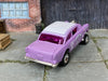 Custom Hot Wheels - 1955 Chevy Gasser - Purple and White Triassic-Five - Chrome Steel Racing Wheels - Rubber Tires