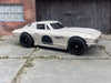 Custom Hot Wheels 1964 Chevy Corvette White and Black With Satin Black 5 Star Wheels With Rubber Tires