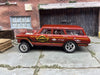 Custom Hot Wheels - 1964 Chevy Nova Station Wagon Gasser Drag Car - Burgundy - Chrome 5 Spoke Deep Dish Wheels - Rubber Tires