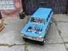 Custom Hot Wheels 1964 Chevy Nova Station Wagon Gasser Drag Car In Blue With Chrome Steel Wheels With Rubber Tires