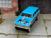 Custom Hot Wheels - 1964 Chevy Nova Station Wagon Gasser - Light Blue Jerry Rigged - Weld Mag Wheels Front Skinnys  - Rubber Tires