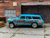 Custom Hot Wheels - 1964 Chevy Nova Station Wagon Gasser - Light Blue Jerry Rigged - Weld Mag Wheels Front Skinnys  - Rubber Tires