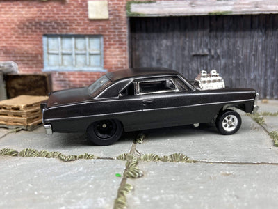 Custom Hot Wheels 1966 Chevy Super Nova Drag Car Gasser Custom Painted Satin Black 