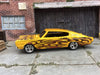 Custom Hot Wheels - 1967 Dodge Charger - Yellow with Flames - Chrome Mag Wheels with Rubber Tires